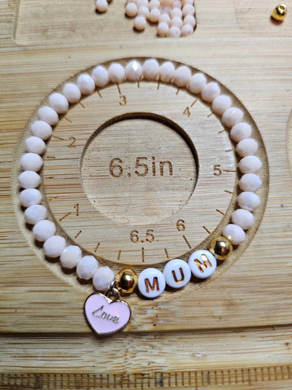 Mum Love Charm Beaded Bracelet