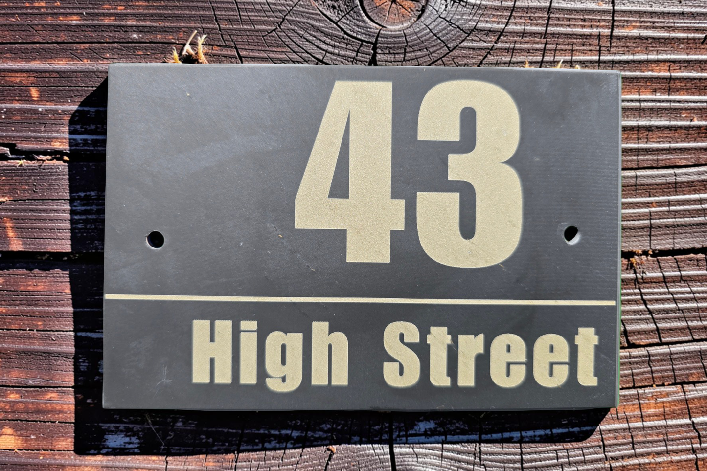 Contemporary Engraved Slate House Number & Street Sign