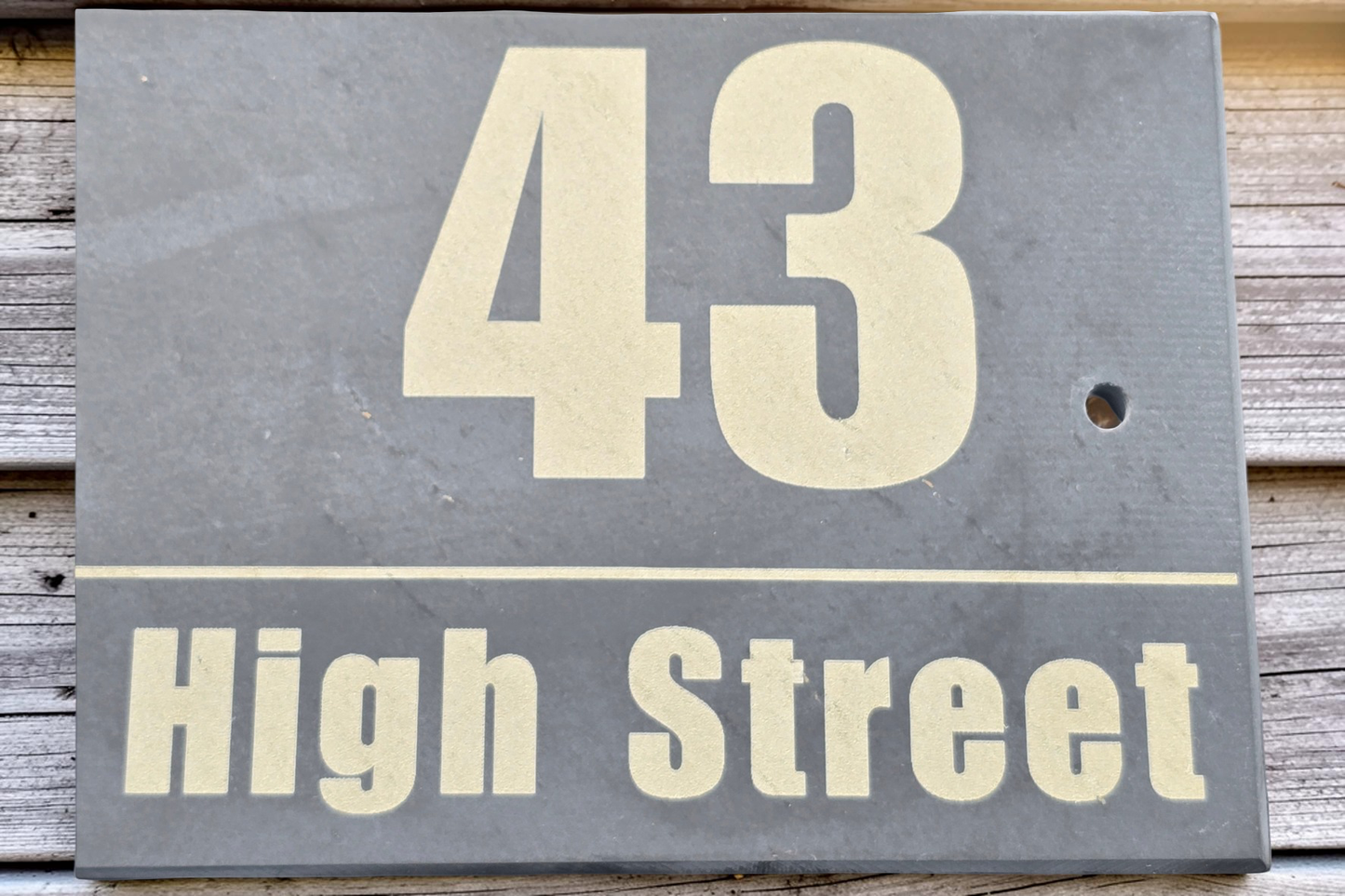Contemporary Engraved Slate House Number & Street Sign