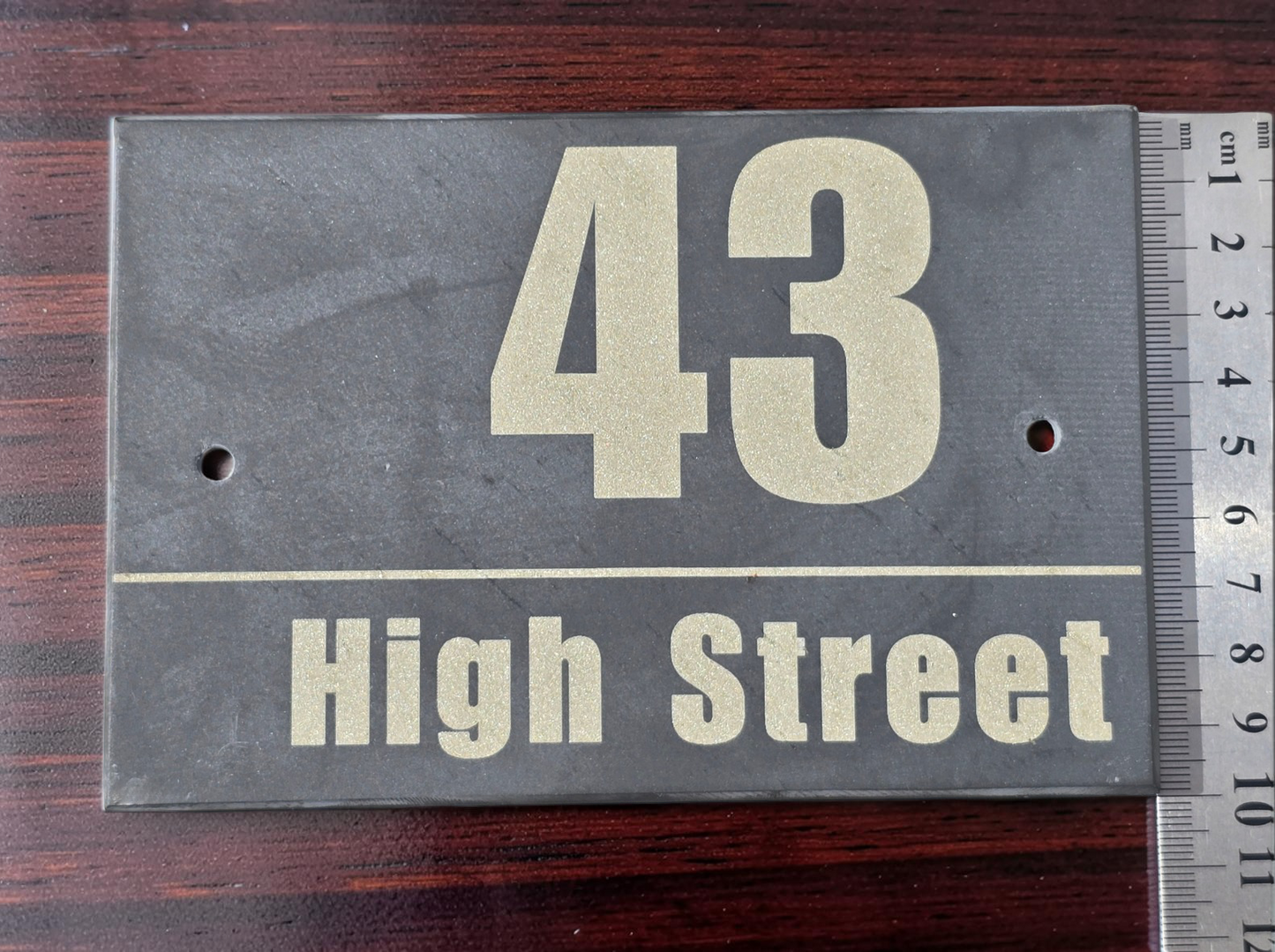 Contemporary Engraved Slate House Number & Street Sign