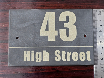 Contemporary Engraved Slate House Number & Street Sign