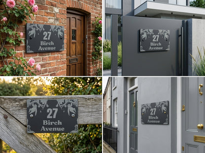 Sloth House Address Sign - Personalised Slate Address Sign