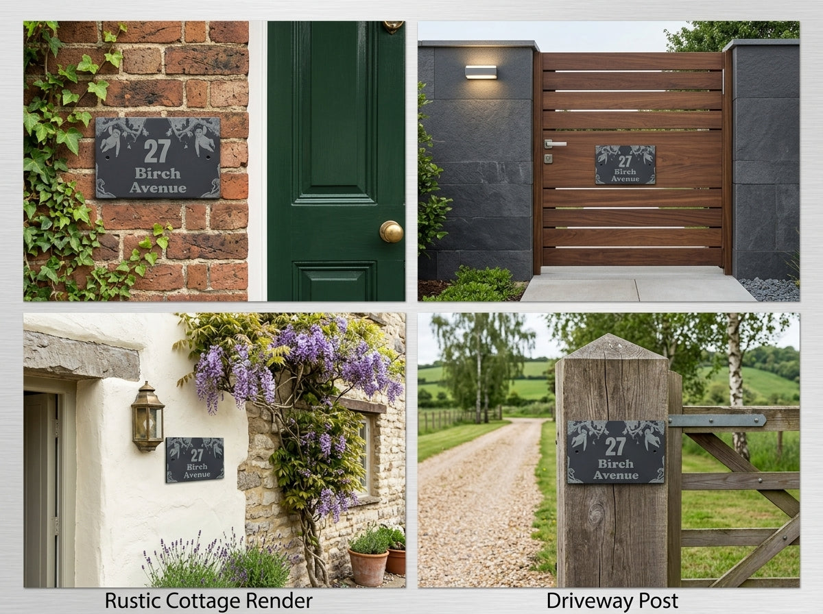 Sloth House Address Sign - Personalised Slate Address Sign