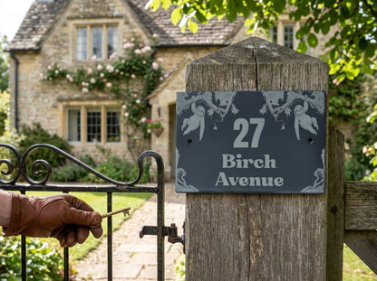 Sloth House Address Sign - Personalised Slate Address Sign