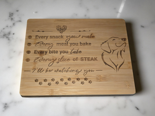 Every snack you make chopping board - Doggy themed bamboo cutting board