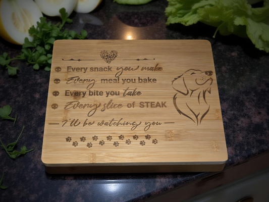 Every snack you make chopping board - Doggy themed bamboo cutting board