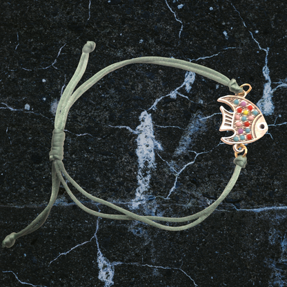 Slide Knot String Bracelet With Charm