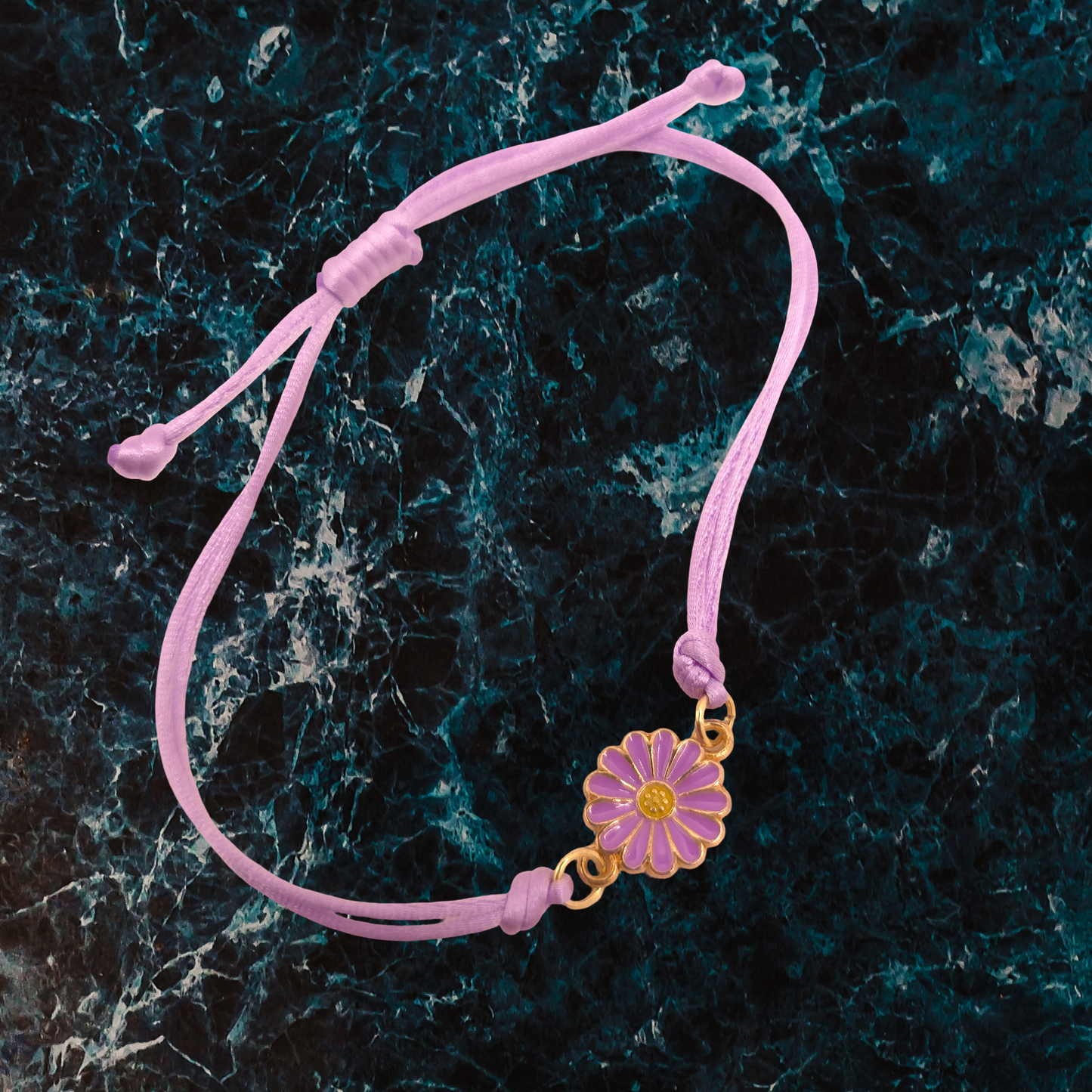 Slide Knot String Bracelet With Charm