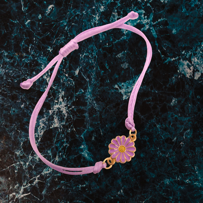 Slide Knot String Bracelet With Charm
