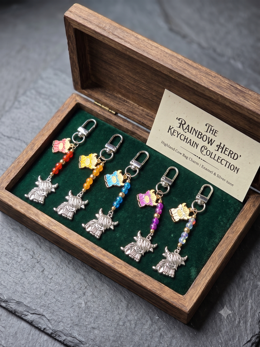 Handcrafted Highland Cow Bag Charm & Keychain