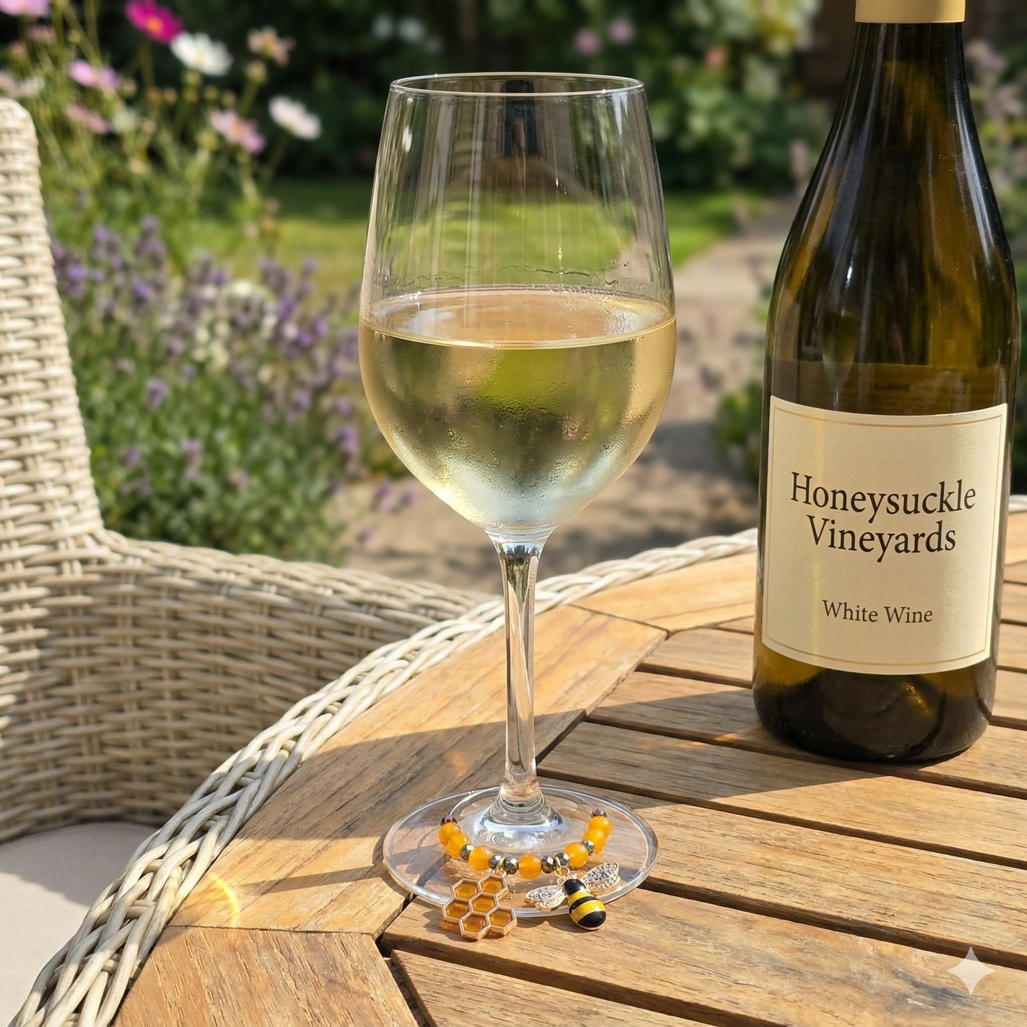 Bee & Honeycomb Wine Glass Charms (Set of 4)