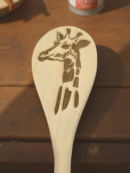 Engraved Beech Wood Kitchen Spoons - Kitchen Utensil Gift