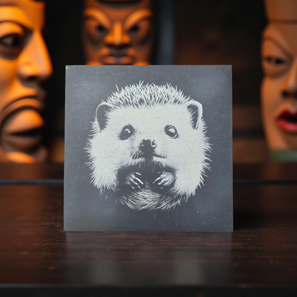 Hedgehog Slate Coaster Set - 4 pack drinks mat set