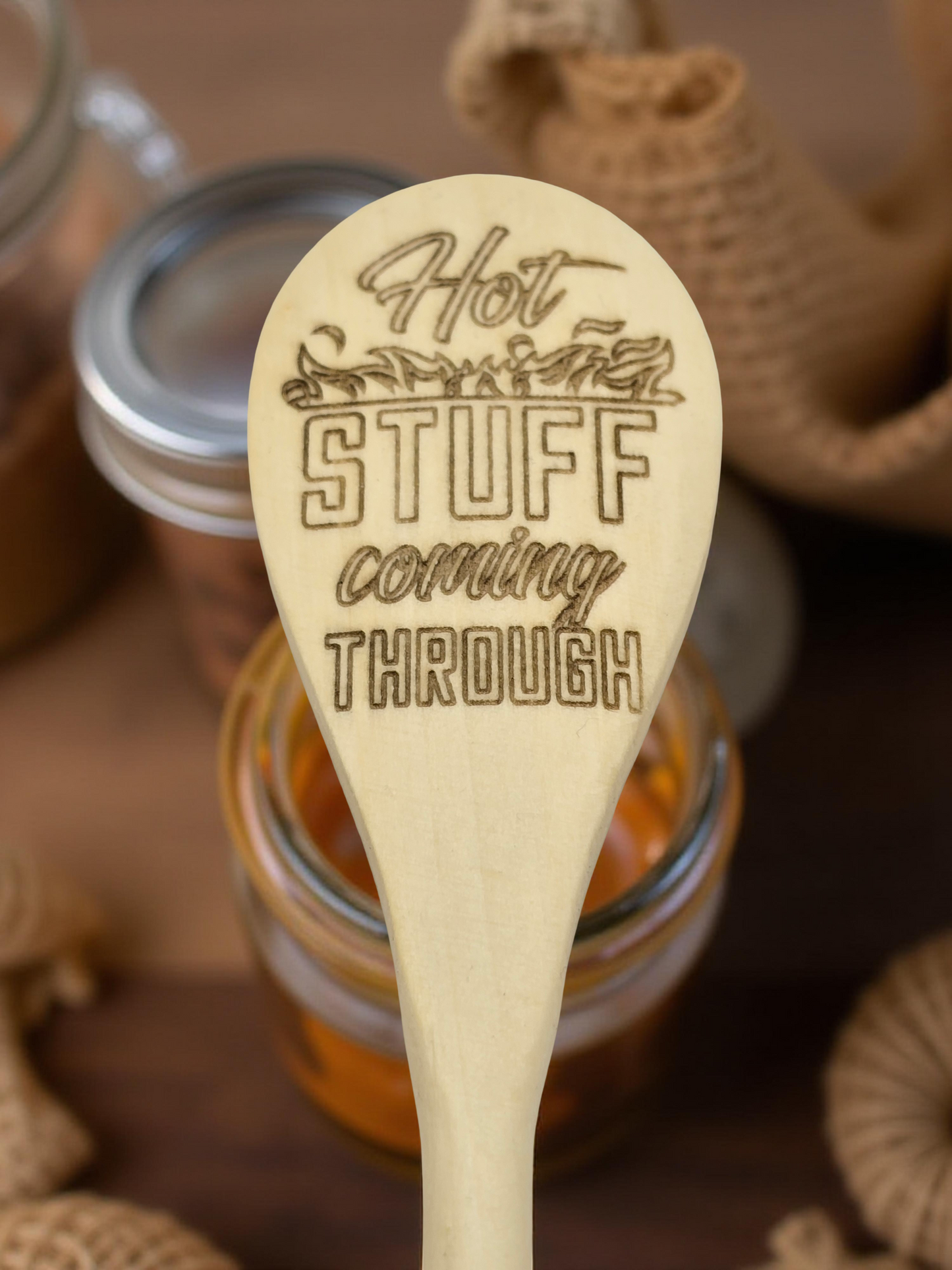 Engraved Beech Wood Kitchen Spoons - Kitchen Utensil Gift