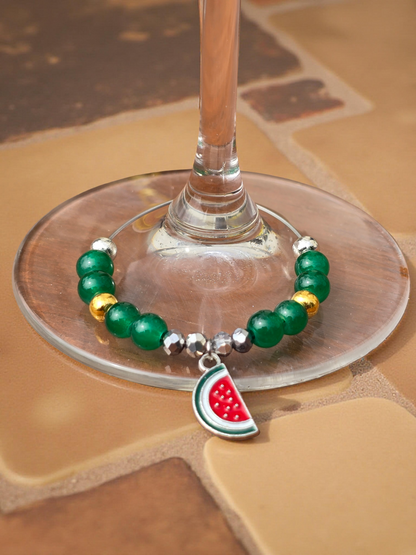 Sparkling Fruit Wine Glass Charms - Set of 4 Drink Identifiers