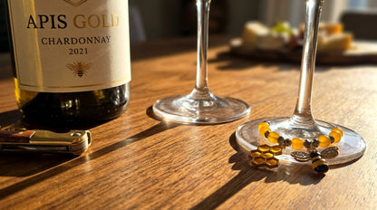 Bee & Honeycomb Wine Glass Charms (Set of 4)