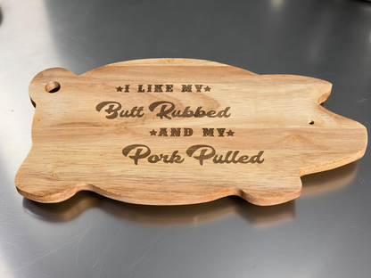 Piggy Chopping board - Funny engraved pig shaped chopping / BBQ serving board