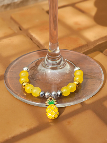 Sparkling Fruit Wine Glass Charms - Set of 4 Drink Identifiers