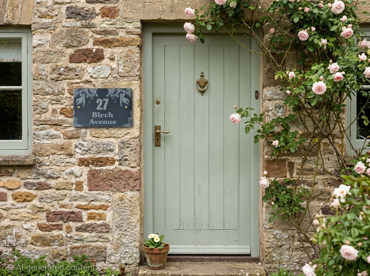 Sloth House Address Sign - Personalised Slate Address Sign