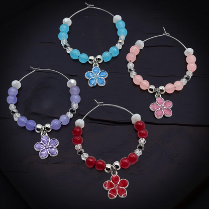 Sakura Glass Charms - Floral Wine / Cocktail Glass Charms