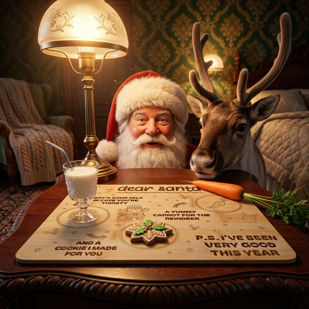 Bamboo Christmas Santa Treat Board