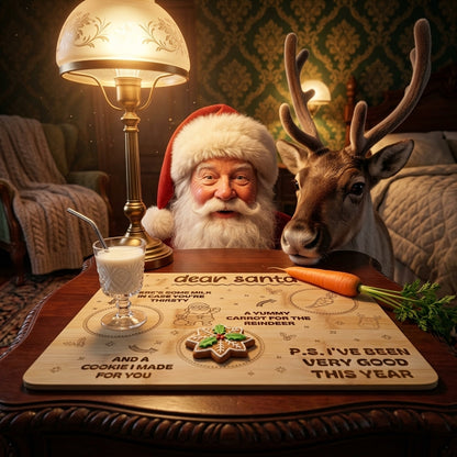 Bamboo Christmas Santa Treat Board