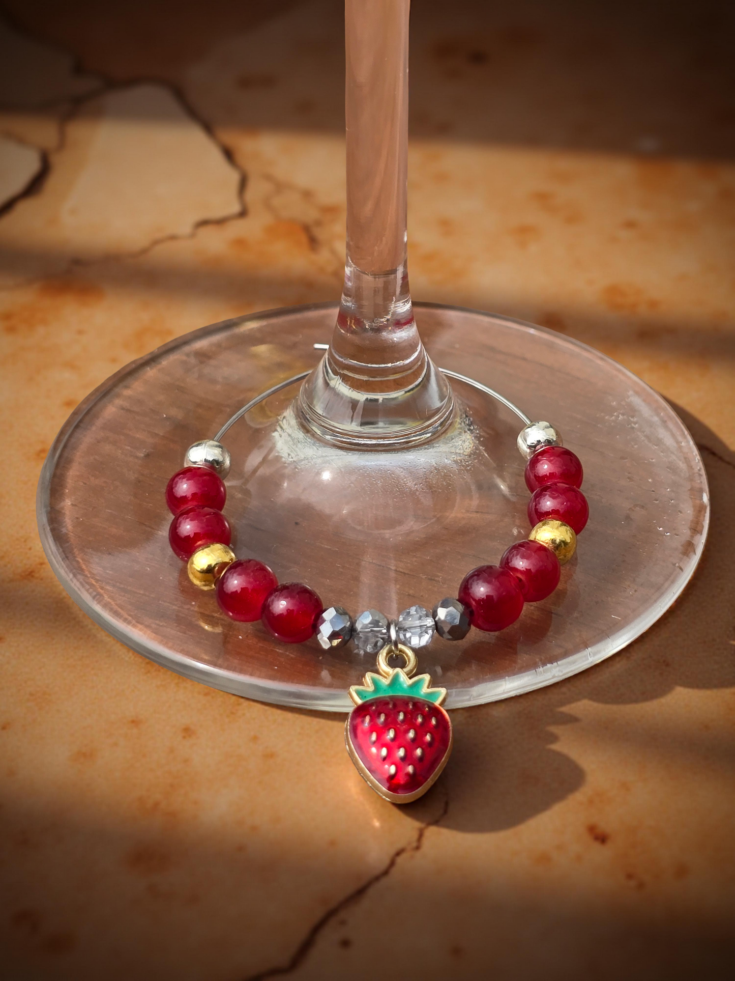 Sparkling Fruit Wine Glass Charms - Set of 4 Drink Identifiers