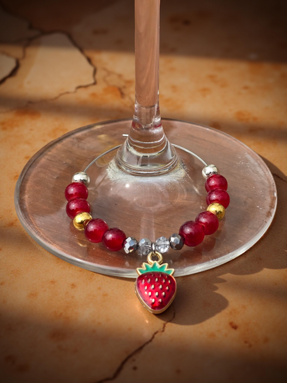 Sparkling Fruit Wine Glass Charms - Set of 4 Drink Identifiers