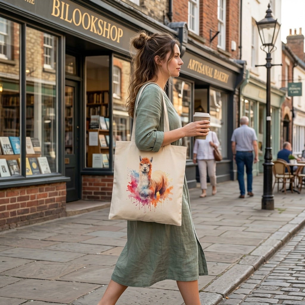 Colour Splash Alpaca Canvas Tote Bag