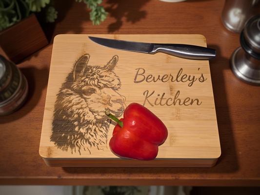 Alpaca Chopping Board with Personalisation Option