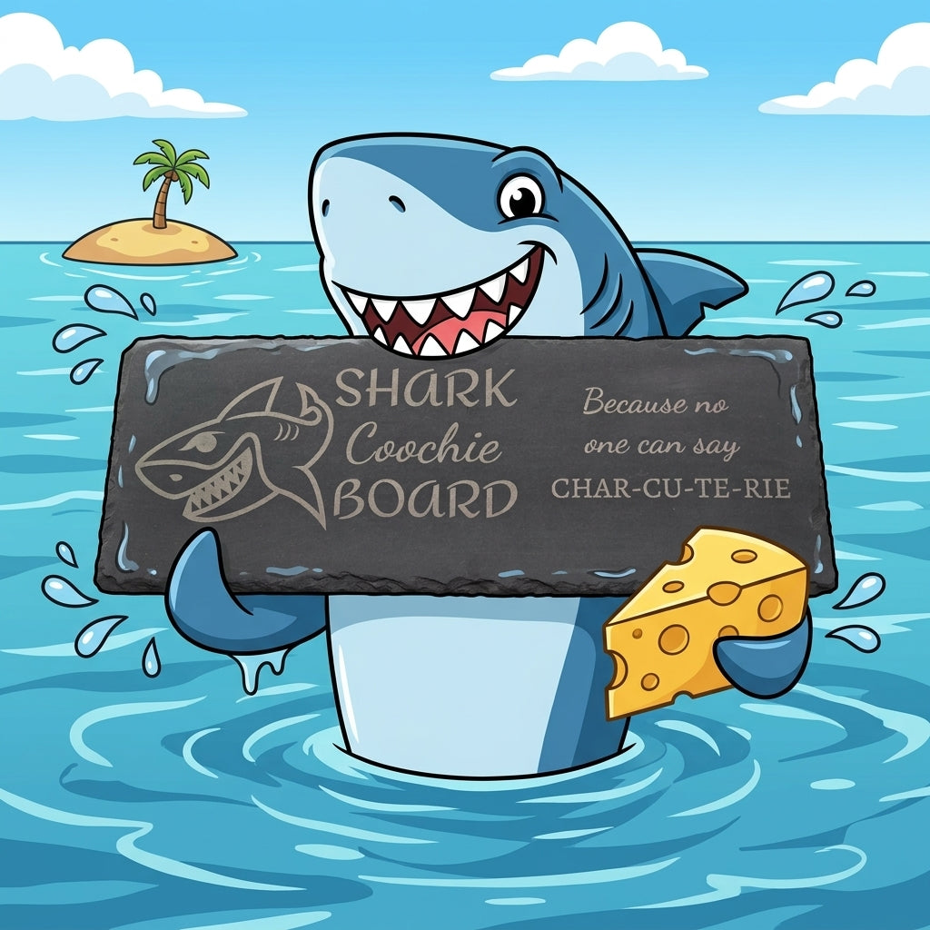 Shark Coochie Board - Slate Charcuterie Board - Slate Serving Platter