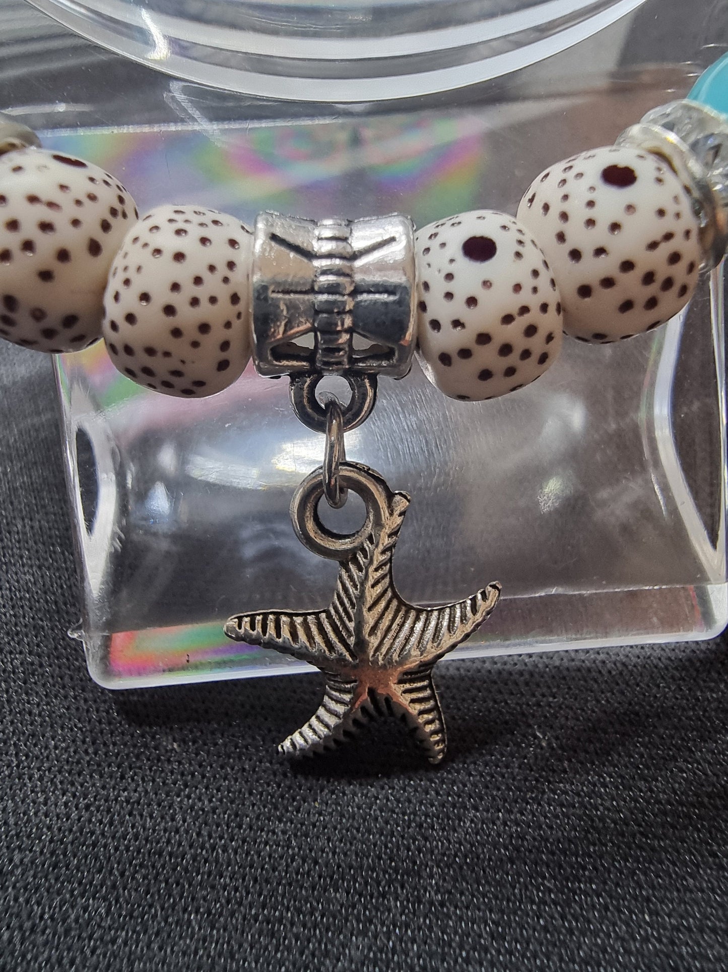 Beaded charm bracelet - One size elastic bracelet - Various designs available