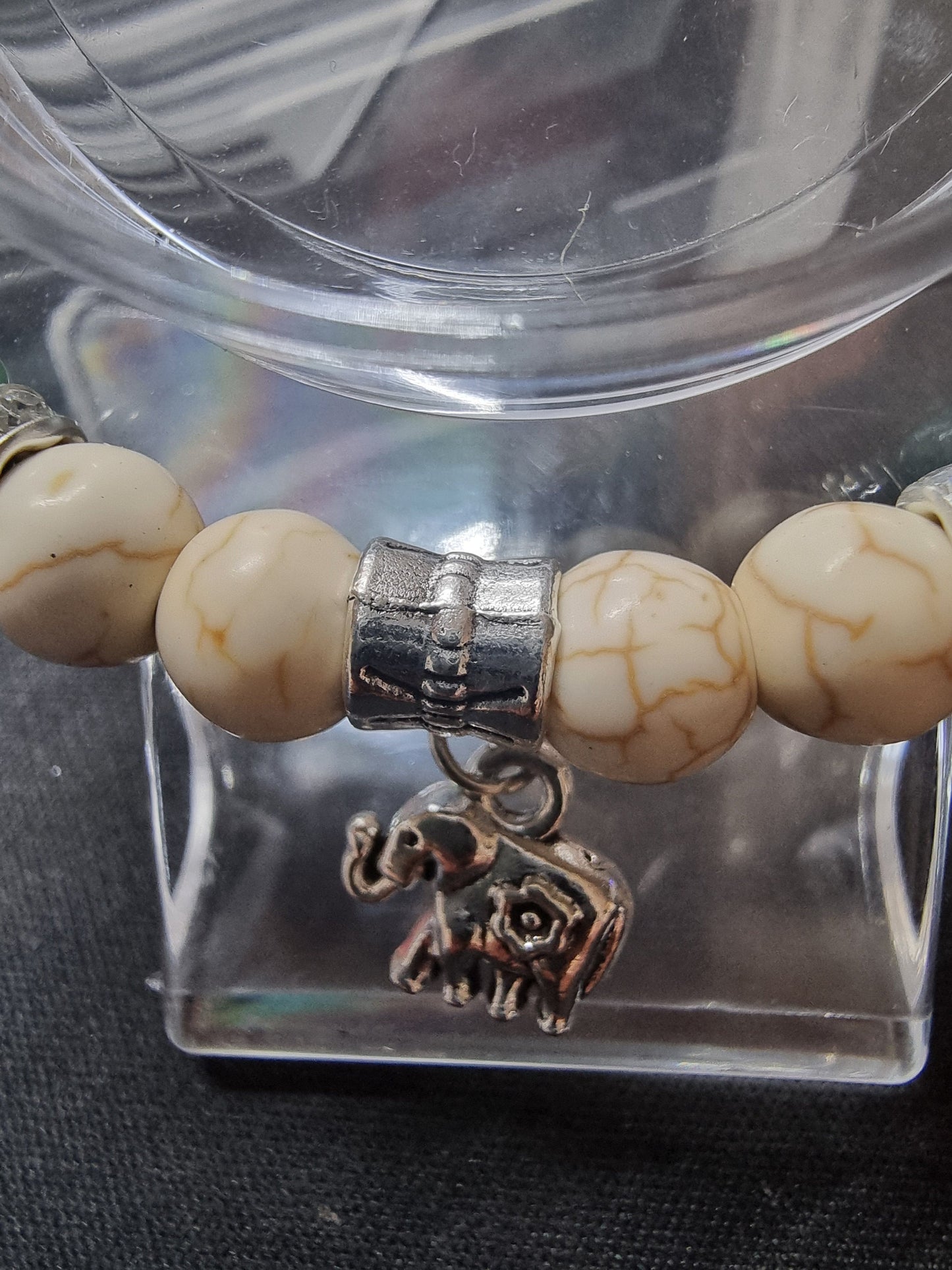 Beaded charm bracelet - One size elastic bracelet - Various designs available