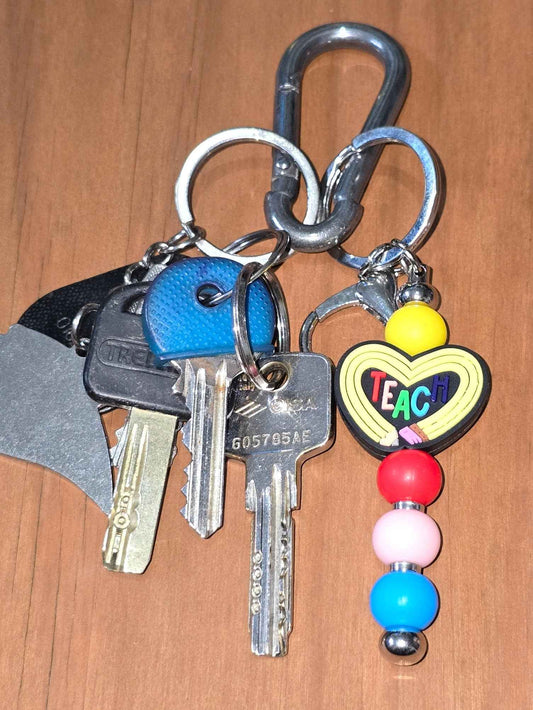 Thankyou Teacher Keyring / Bag charm - Silicone beaded accessory