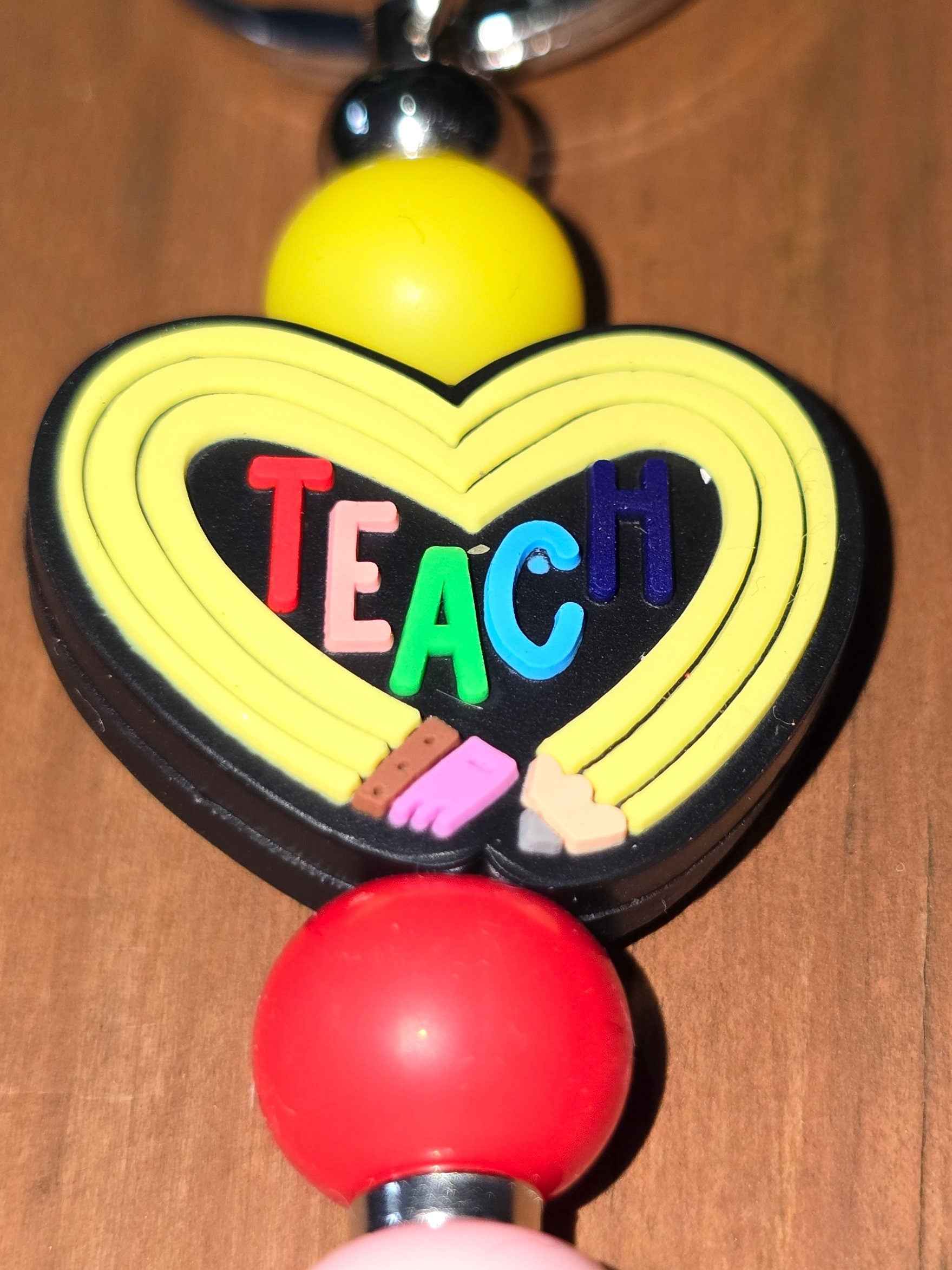 Thankyou Teacher Keyring / Bag charm - Silicone beaded accessory