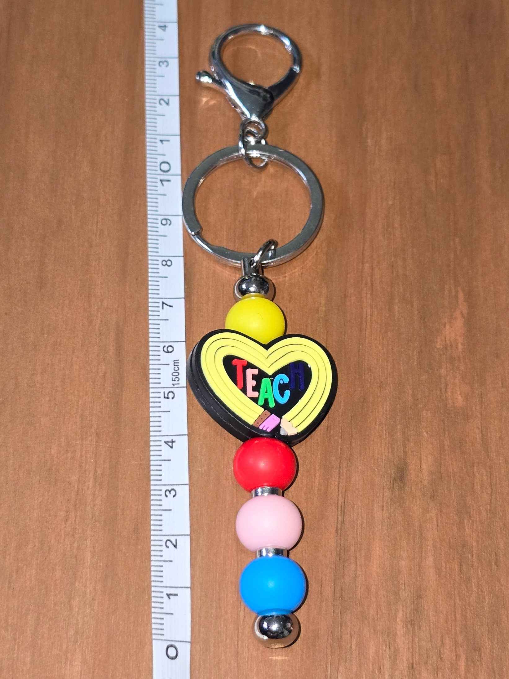 Thankyou Teacher Keyring / Bag charm - Silicone beaded accessory