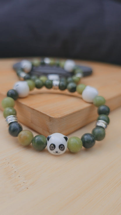 Panda Themed Bracelet - Kids/adults Elastic Stretch bracelet to fit most wrist sizes
