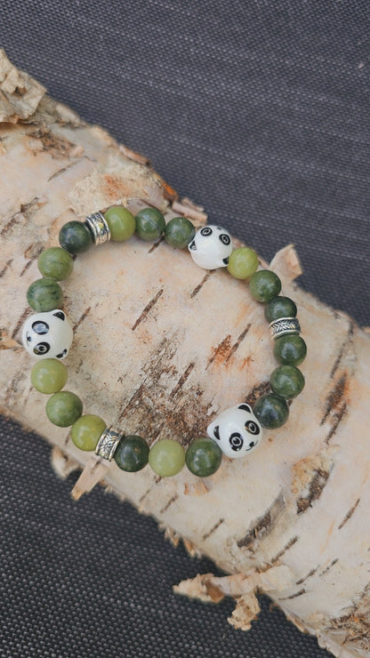 Panda Themed Bracelet - Kids/adults Elastic Stretch bracelet to fit most wrist sizes