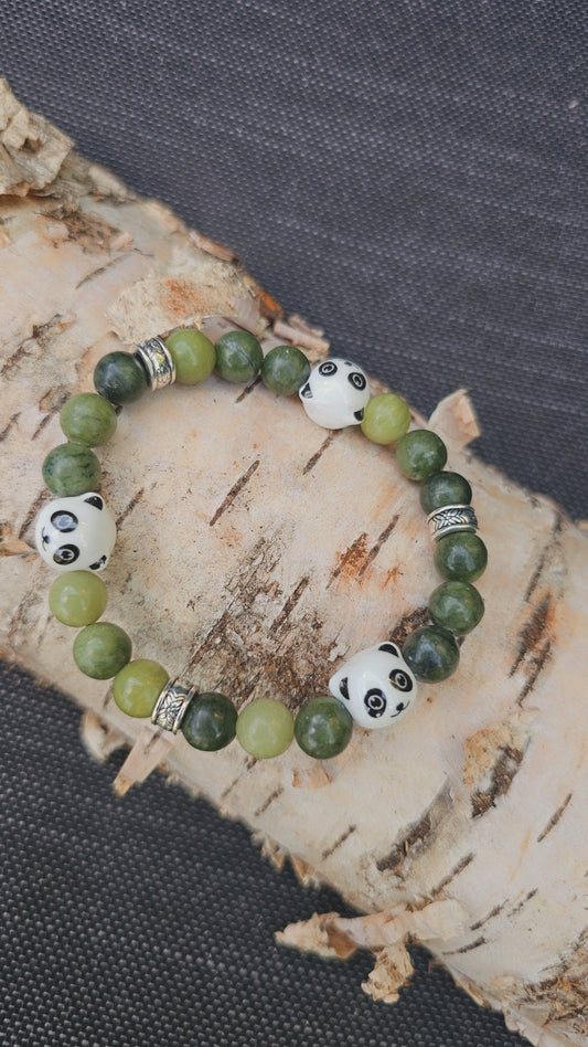 Panda Themed Bracelet - Kids/adults Elastic Stretch bracelet to fit most wrist sizes