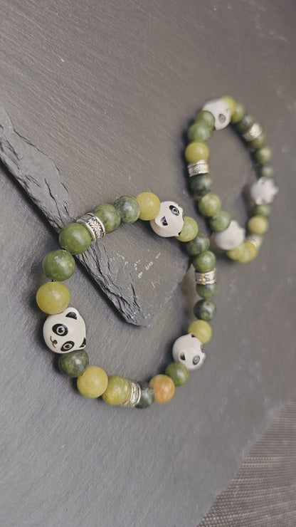 Panda Themed Bracelet - Kids/adults Elastic Stretch bracelet to fit most wrist sizes