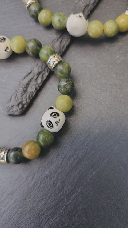 Panda Themed Bracelet - Kids/adults Elastic Stretch bracelet to fit most wrist sizes