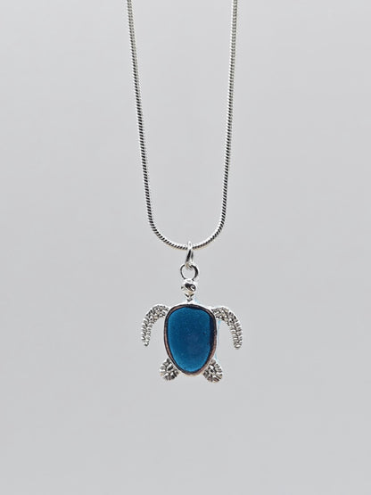 Sea Turtle Resin Filled Necklace with 46cm Snake Chain