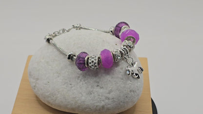 Girls Pony Charm Bracelet - 7 inch bracelet with 1.5 inch extension chain