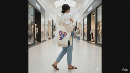 Colour Splash Elephant Canvas Tote Bag