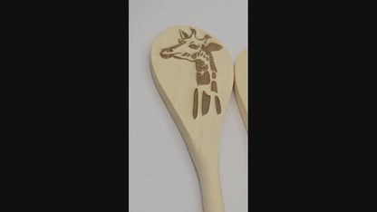 Engraved Beech Wood Kitchen Spoons - Kitchen Utensil Gift