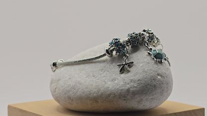 Ocean Themed Charm Bracelet - Sea Turtle and Starfish charms