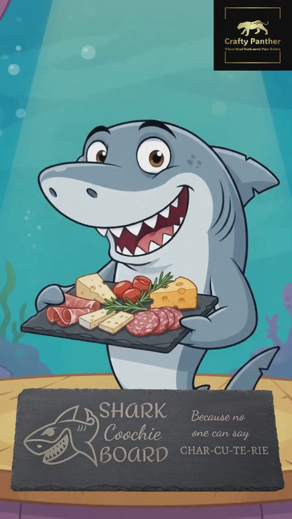 Shark Coochie Board - Slate Charcuterie Board - Slate Serving Platter
