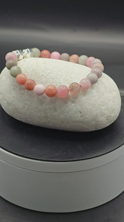 Women's Dumbbell beaded elastic bracelet with Live-Lift slogan