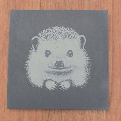 Hedgehog Slate Coaster Set - 4 pack drinks mat set