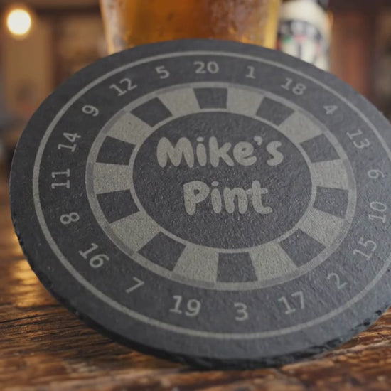personalised slate dartboard coasters at crafty panther